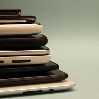 stack of electronic devices